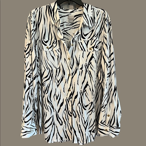 Chico's Tops - Chicos zebra blouse sz 4 plus size